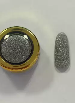 Glitter Unghii Nailsup Argintiu cu Rosu